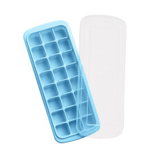 Forma de gelo de silicone azul com 24 cubos