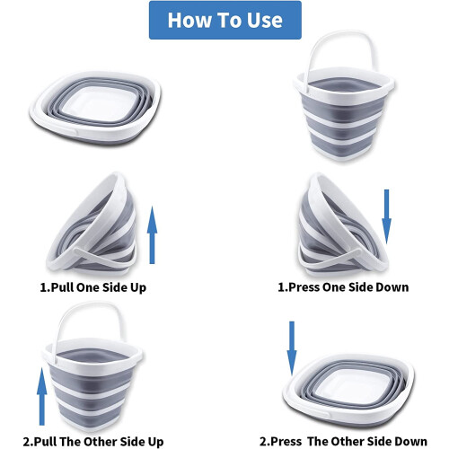 Collapsible Bucket 10L Square Foldable Cleaning Bucket 2