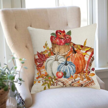 Burnt Orange Pumpkin Pillow Cover Linen45x45cm