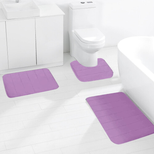 Set di 3 tappeti da bagno in memory foam Wileqep