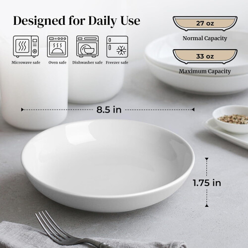 Κεραμικά μπολ ζυμαρικών και σαλάτας 32oz σετ 6 τεμαχίων 1