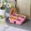 Scatola bento rosa con 3 scomparti, riutilizzabile e adatta al microonde. 5