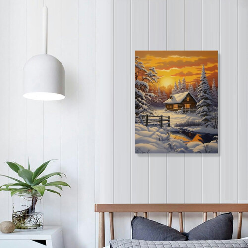 Canvastavla Vinter Snö Landskap 40x50 cm 2