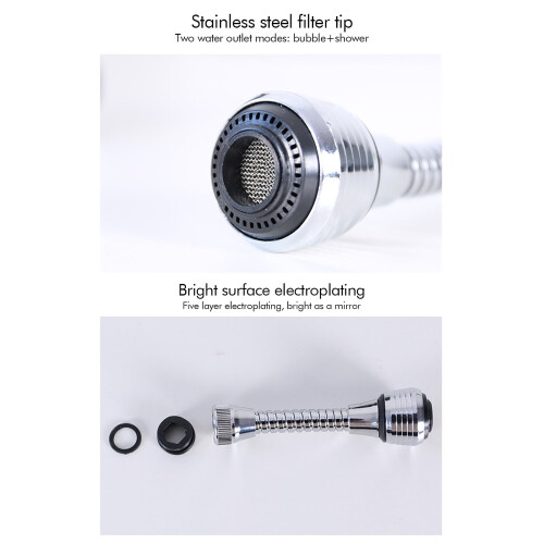 Kitchen Faucet Sprayer Attachment ABS Silver Dual Nozzle 2