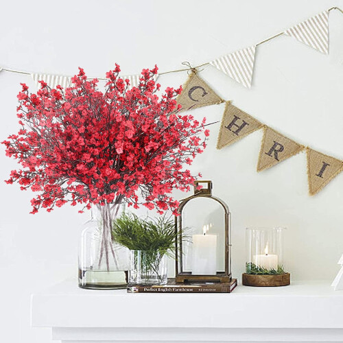 Fiori artificiali di Gypsophila rossi (6 pezzi) 1