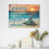 Sea Turtle Canvas Wall Art Ocean Theme 12x16in Framed 3
