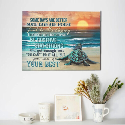 Sea Turtle Canvas Wall Art Ocean Theme 12x16in Framed 2