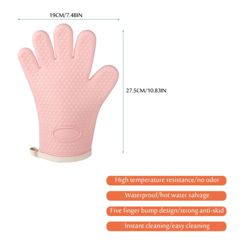 Silica Gel Heat Insulating Gloves 2 Pcs 1