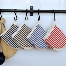 Luvas de forno de tecido resistente ao calor, azuis, pacote com 4 unidades.