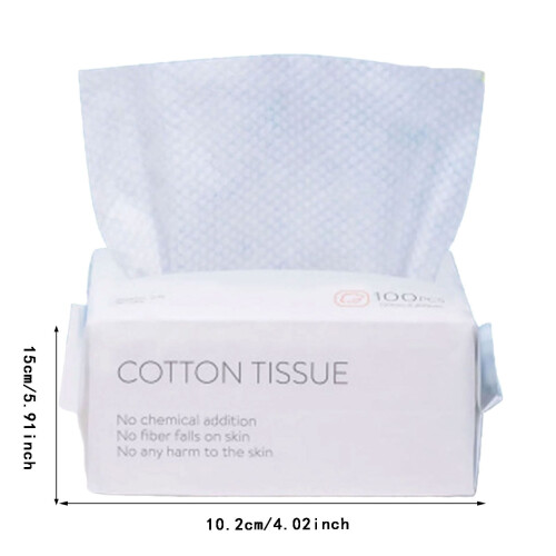 Lingettes démaquillantes jetables en coton (100 unités) 2