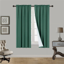 Hunter Green Thermal Blackout Curtain Rod Pocket 35" x 63"