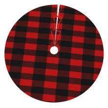 Christmas Tree Skirt Plaid 48 Inch Thick Rustic Holiday