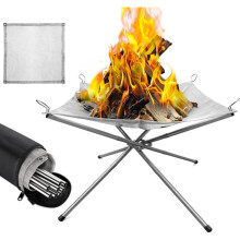 WSYW Portable Fire Pit 22 Inch Stainless Steel Mesh with