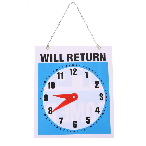 Double-Sided Open/Close Sign with Clock for Office Store