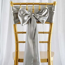 25 Lazos para Silla Plateados 6x106cm