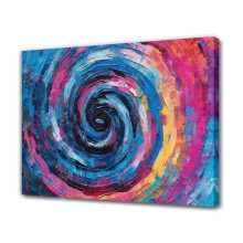 Póster abstracto en lienzo con diseño de espiral, 40 x 60 cm (16 x 24 pulgadas)