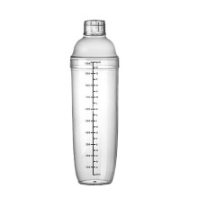 Plastic Cocktail Shaker with Measurement Scale, Clear, 1pc