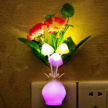 Vaso con lampada notturna a LED a forma di fungo – Lampada a spina a 7 colori