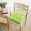 Coussin de siège carré en peluche Kabnic vert (2 pièces) 1
