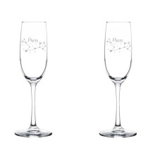 Champagneflutes met sterren- en dierenriemdesign (237 ml), set van 2