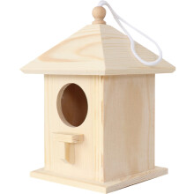 Vogelhuisje van natuurlijk hout voor parkieten