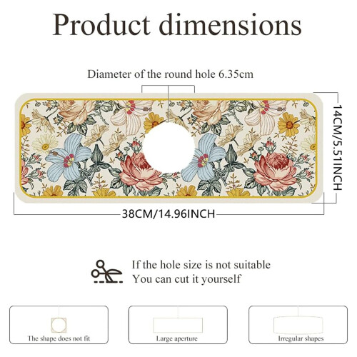 Runskmd kitchen draining mat diatomaceous earth 1 piece 2