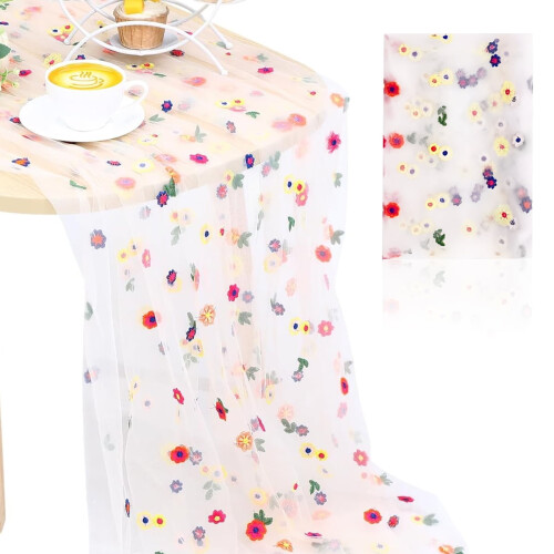 Daisy Tulle Table Runner 75 x 300 cm