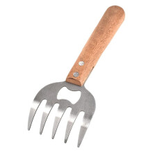 Stainless Steel Meat Shredding Fork with Wooden Handle