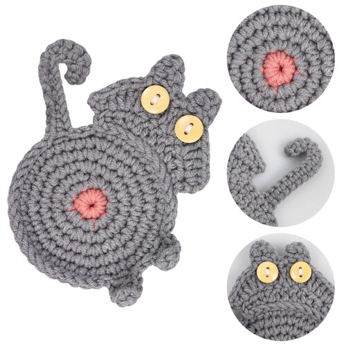 Funny Butt Crochet Drink Mat 15cm Absorbent Coaster 2
