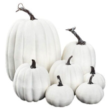 Ensemble de citrouilles en mousse blanche – 7 tailles pour la décoration d'automne