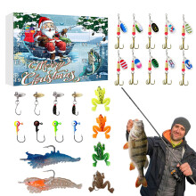 Calendrier de l'Avent de Noël 2024 - Coffret de 24 leurres de pêche