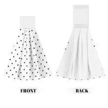 Serviette de toilette en velours corail Ă pois noirs avec boucle velcro