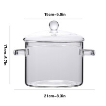 Borosilicate Glass Saucepan with Lid, Stovetop & Oven Safe