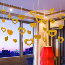 Heart-Shaped Sequin Pendant Decorations, 1 Pack