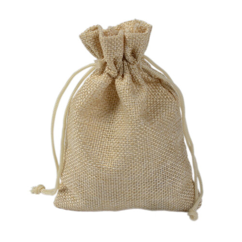 20 bolsas de regalo de arpillera con cordón, 13x18 cm.