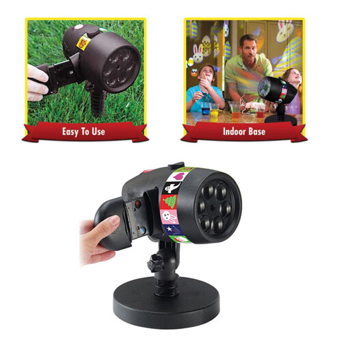 Lampe de projection LED flocon de neige de Noël avec 12 motifs