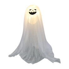 Biały kołek z diodami LED Ghost Ground Pail, dekoracja na Halloween na zewnątrz,
