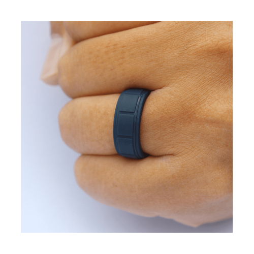 8mm Black Silicone Wedding Ring Set of 2 2