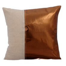 Capa de almofada em couro sintético 30x30cm marrom cobre