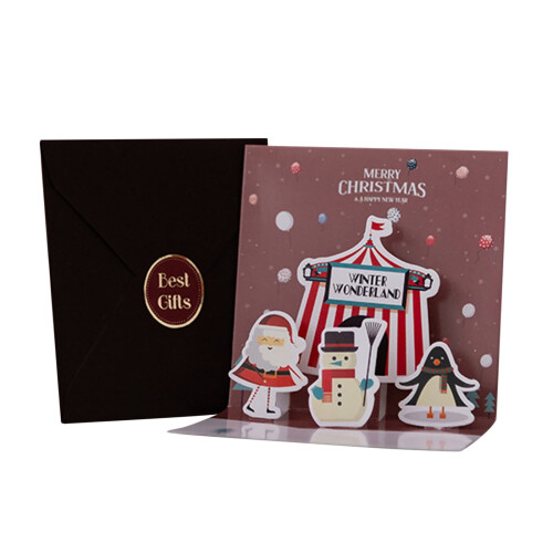 3D Pop-Up Christmas Card Set – Handmade Paper Sculpture