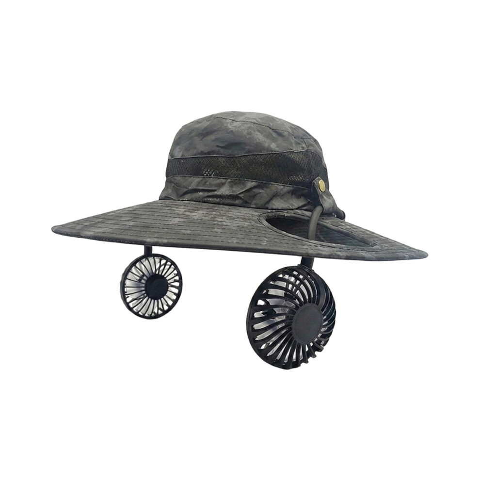 Adjustable Neck Cooling Fan Hat With Upf50+ Sun Protection-A 7754001916763