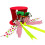 Christmas tree topper red top hat with peppermint bows 1
