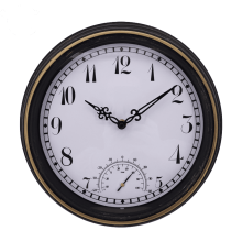 Outdoor garden thermometer wall clock waterproof plastic