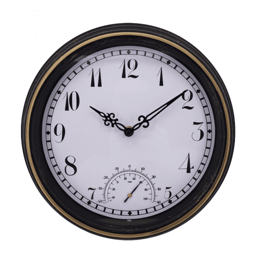 Retro Garden Thermometer Wall Clock