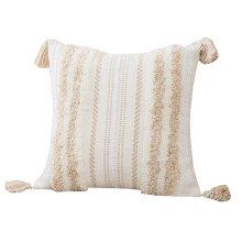 Housses de coussin bohèmes touffetées avec pompons (lot de 2)