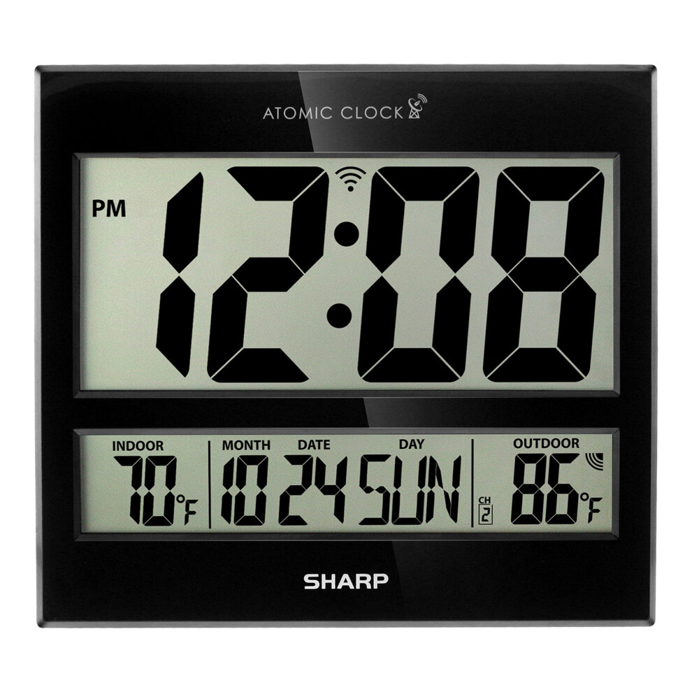 Sharp-compatible atomic wall clock with LED display