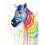 Regenboogzebra aquarel dierenkunstprint 1