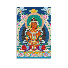 Tibeti Thangka Bodhisattva falikép, vászonkép, 20x30cm