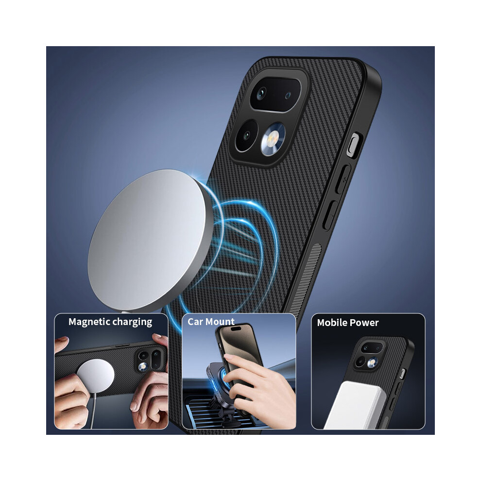 (Sapphire) Phone Cover For Realme 16 Pro 5G Tq Series Magnetic Case Carbon Fiber Texture Pc Tpu Phone Cover Blue 6914292206221