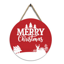 Décoration de porte de Noël en bois, ronde, 30 cm